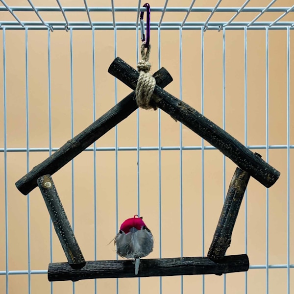 Papegojpinne Ställ Rolig Slipande Klor Lindrar Uttråkning Fågelbur Pinne Leksaker för Fågel Papegoja Undulat Parakit Conure Dvärgpapegoja Husform