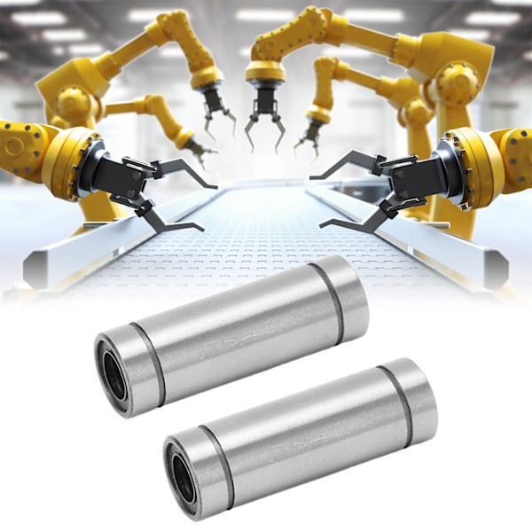 2 st Cylinder Linear Motion Kullagers Nickelpläterad Yta Linjär Skena Guide Tillbehör för 3D-skrivare
