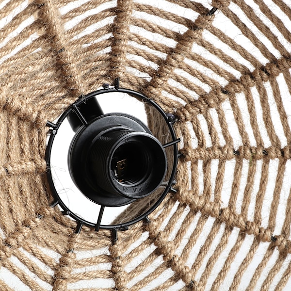 Vävd Rattan Taklampa, Utsökt Boho-stil Handgjord Lampskärm för Naturligt Kustnära Boende