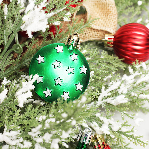 58pcs Christmas Tree Hanging Ornament Set Colorful Shatterproof