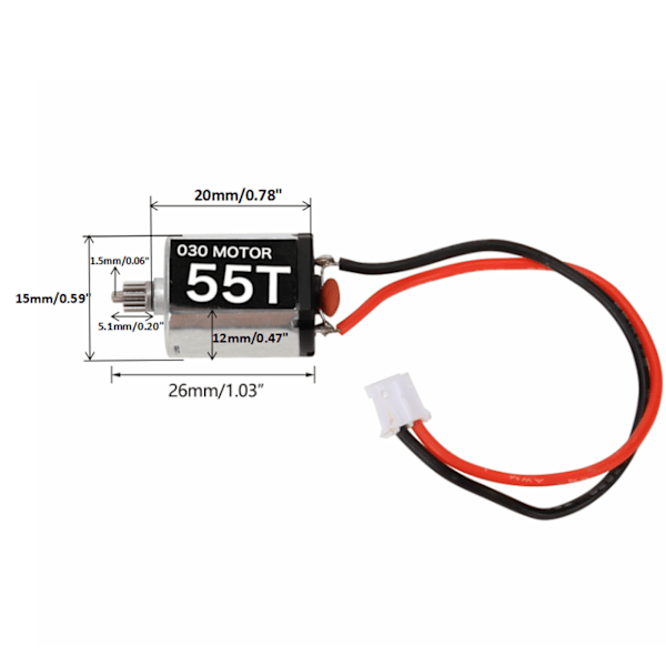 Tätade Lager RC Motor, Utmärkt Ersättning för 030 55T Borstad Motor med Högt Vridmoment för Axial Scx24 1/24 Skala RC Bil (1)
