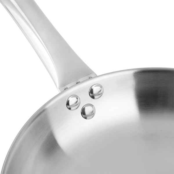 Extra tjock non-stick-belagd stekpanna i rostfritt stål med hjälpreda