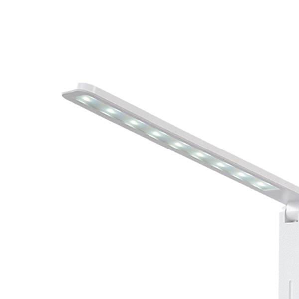 LED-skrivbordslampa, ögonvänlig, vit, USB-laddning, touch-brytare, hopfällbar studielampa för hem och studenter