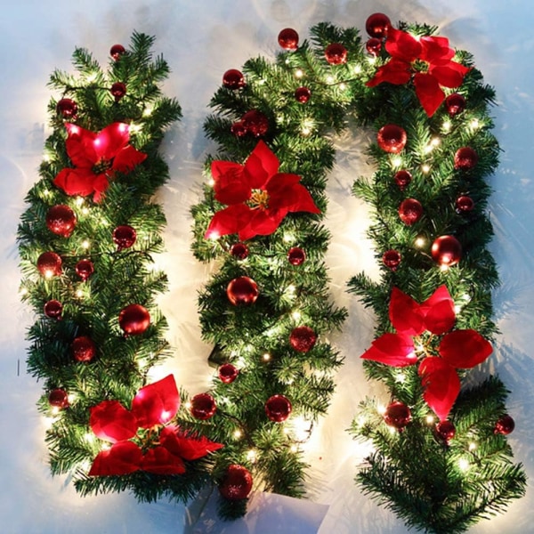 DIY Weihnachtsgirlande, 2.7m Vrbeleuchtete dekorierte Girlande