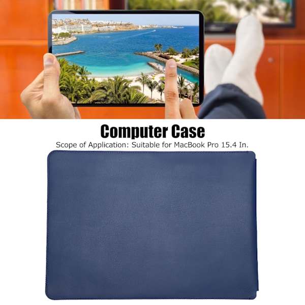 Laptopfodral 15,4 tum Slitstarkt Åldringsbeständigt Laptopfodral Portabelt Datorfodral för MacBook Pro A1398/A1707/A1990 Blå
