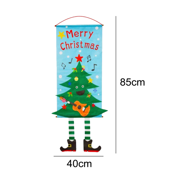 Christmas Cloth Door Banners Christmas Porch Sign Hanging