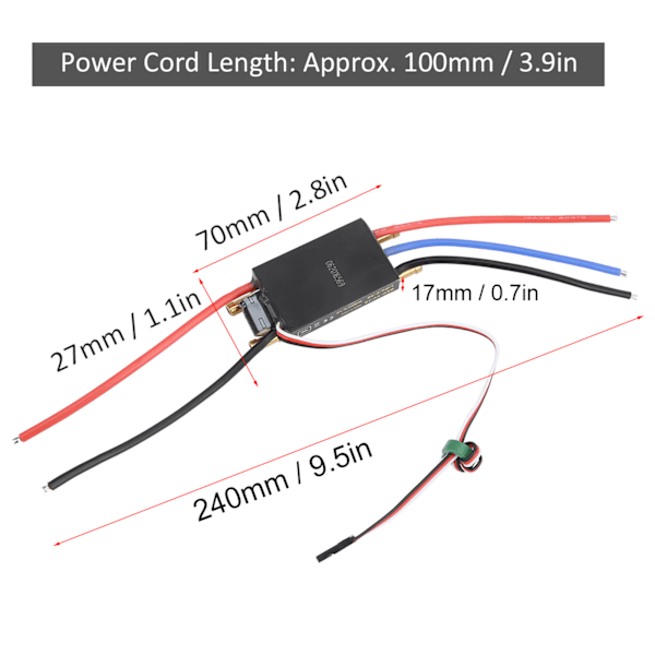 30A RC Båt ESC, Kraftfull Funktion Och Dubbelkanalig Dränering, Snabb Nedkylning För 450mm Båtmodell, Inbyggd BEC-brytare, Anti-interferens För