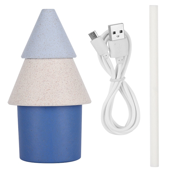 Julgransformad 256ml USB Luftfuktare Mini Skrivbords Luftfuktare Blå