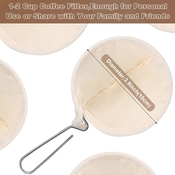 4 st Flanell Kaffe Filter Sil Duken Återanvändbar Flanell
