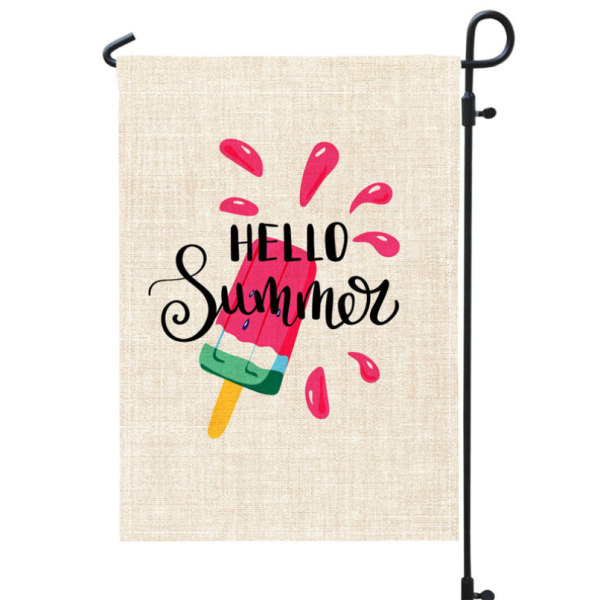 Sommarträdgårdsflagga Hello Sunshine 12×18 tum dubbelsidig