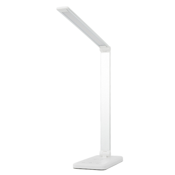LED-skrivbordslampa 5 nivåer Touch Control USB Ögonskydd Vit Trådlös laddning Bordslampa för studenter Hem Kontor