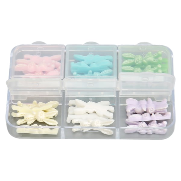 1 Ask Kanin Nagelkonst Dekoration Bärbar Säker Resin Nagelkonst Ornament för Höst Vinter
