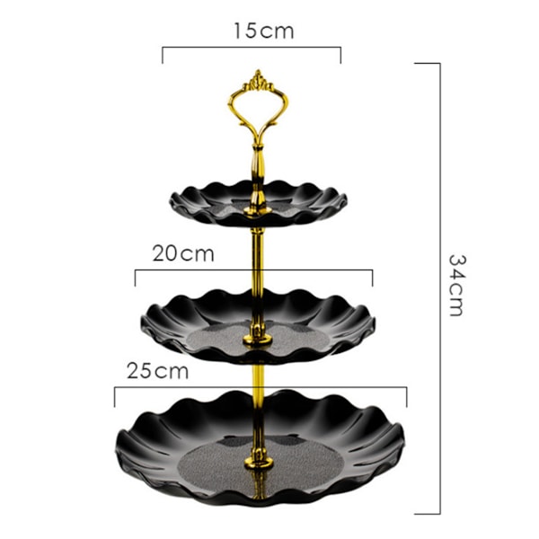 1 st Tårtställ Vit Plast Dessertbord Ställ Set 4 st 3 Vånings Cupcake Displayställ Kakbricka Rack Serveringsbricka Tårtdisplaytorn för Style 1
