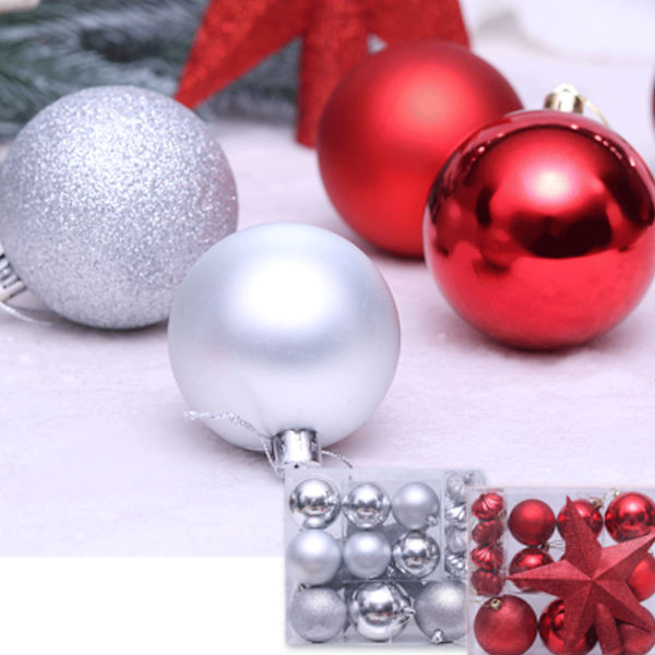 18PCS Christmas Tree Ornament Ball Set Shatter-resistant Xmas