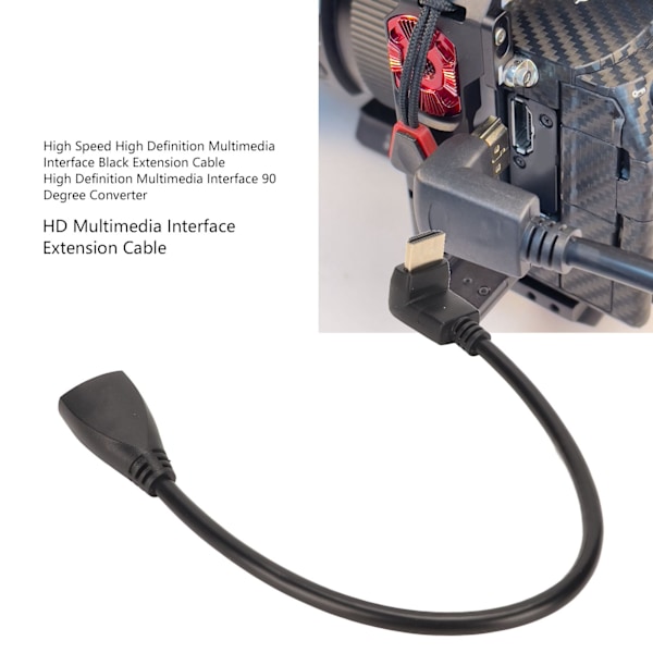 HD Multimedia Interface Förlängningskabel 90 Graders Vinkel TYP A Hane till TYP A Hona 1TF 3D 4K HDTV Splitter Switch