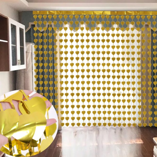 Valentine's Day Heart Foil Curtain, Party Decorations Birthday