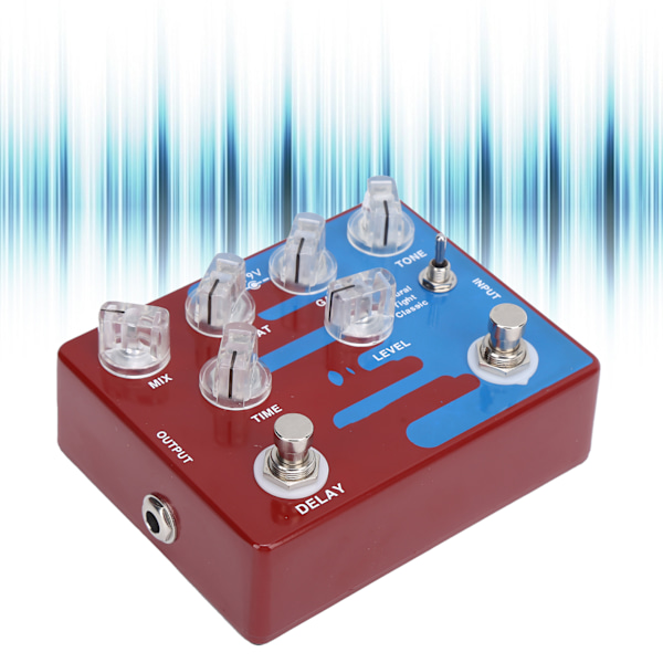 Distortion Delay Gitarr Effektpedal Digital med 3 Lägen CP‑68 DC9V Musiktillbehör
