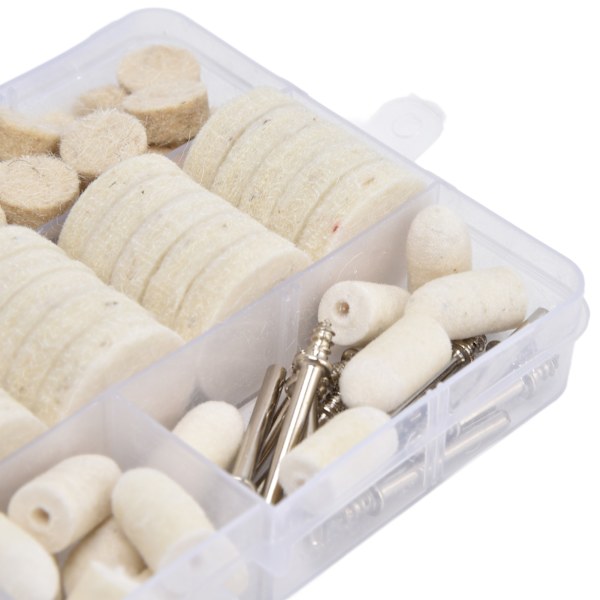Polerings- och Buffing-hjulssats Ullfilt Rotationsverktyg Borrtillbehör Pad Set Mandrel Tillbehör