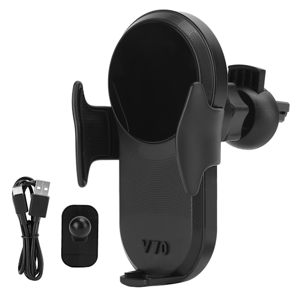 Trådlös Billaddare V70 Mobiltelefonhållare 15W Mini Portabla Snabbladdningstillbehör
