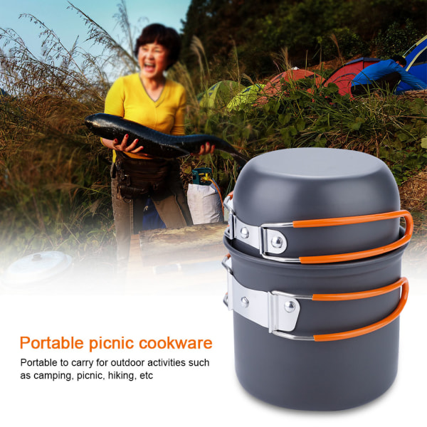 2-pack bärbar utomhus camping picknick köksredskap
