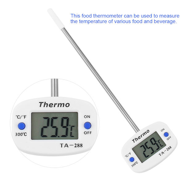 LCD-mattermometer för mat, sond, kök, matlagning, grill, mjölktemperatur