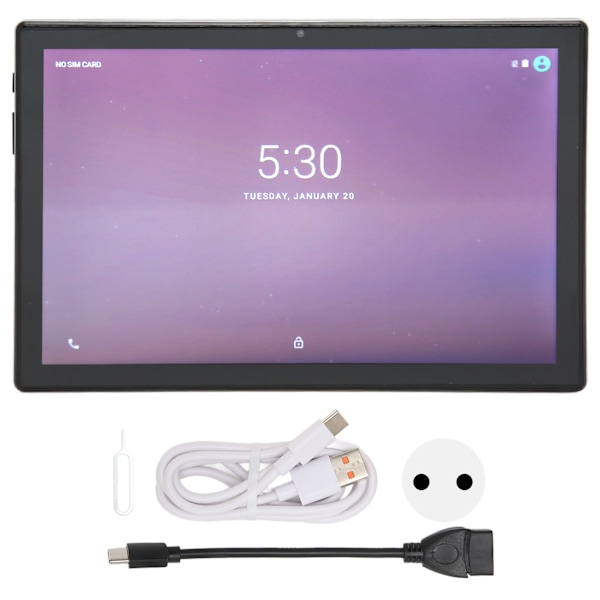 10-tums surfplatta för Android 11 Octa Core-processor 6 GB 256 GB 5 GWIFI 5 MP fram 13 MP bakre 4G-samtalssurfplatta 100–240 V grå EU-kontakt