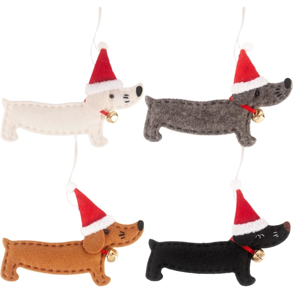 4 Packs Dachshund Dog Ornements Noël Suspendus Ornements Arbre