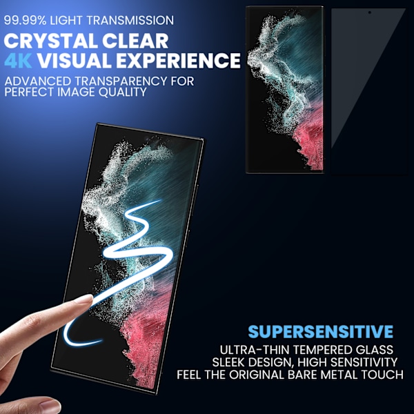Samsung S22 Ultra 2-Pack Skyddsglas – Klar Sikt & Full Täckning