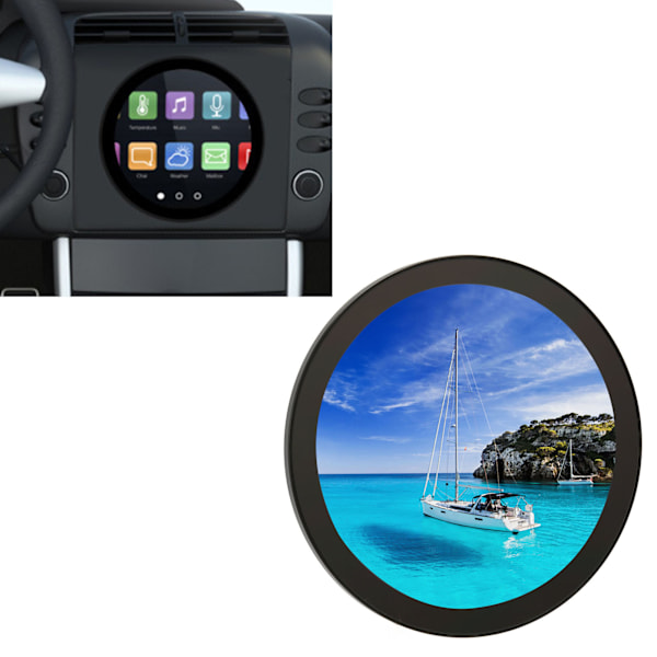 5-tums rund pekskärm IPS 1080P 60Hz 10 punkter 5V Typ C Härdat glas rund LCD-modul för RasPi