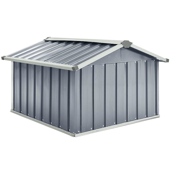 vidaXL Skjul för robotgräsklippare 92x97x63 cm galvaniserat stål grå grå