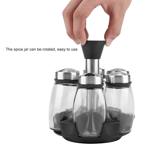 6-pack roterande kryddburkar i glas
