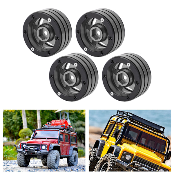 4st CNC Aluminiumlegering RC Hjulnav för 1/10 RC Crawler 1.9 Tum RC Hjulnav Ersättning Titanium