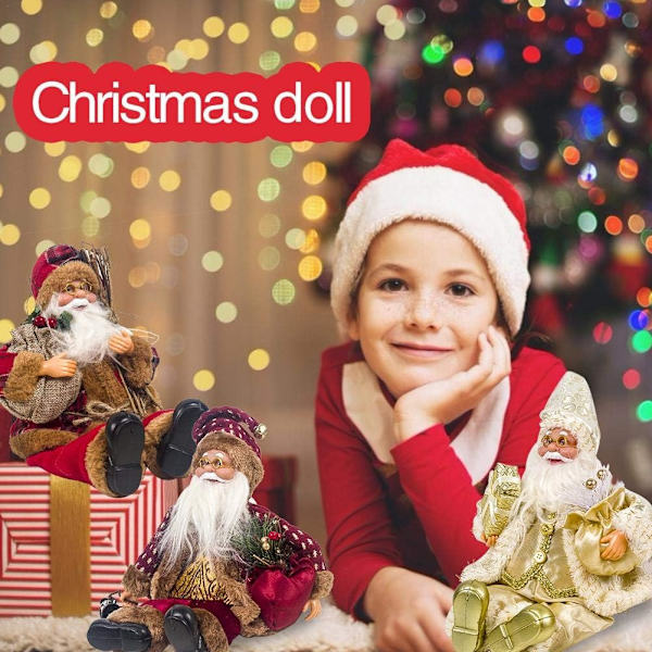 Weihnachtsmann Sitzende Puppe, Stoff Weihnachtspuppe Puppe des