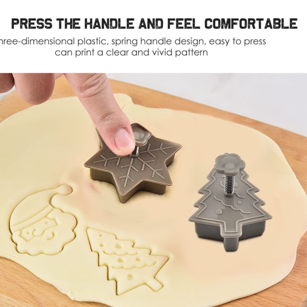 4 stj 3D fjäderpressande bakform kex