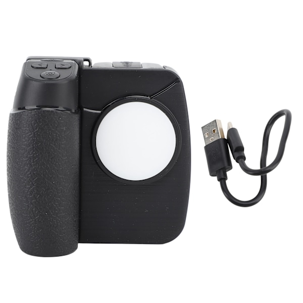 Smartphone Kamera Slutargrepp 3 Växlar Justerbar 1000mAh med LED Fyllningsljus Telefon Kamera Grepp för Fotografering Vlogging Svart