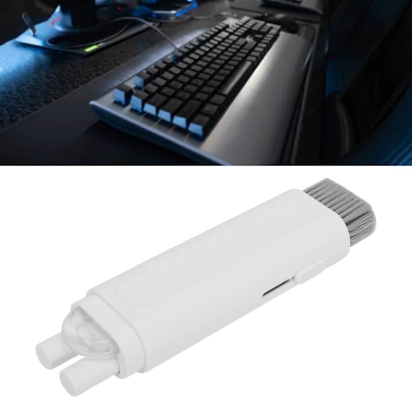 6 i 1 Rengöringskit för Hörlurar ABS Flockningssvamp Portabel Rengöringspenna för Trådlösa Hörlurar Bluetooth Hörlurar Laddningsbox Dator Vit