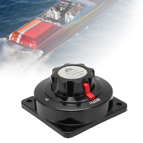 Svart 4-läges tung batteriswitch 250A Batterivalsare DC6‑32V för husbil Yacht