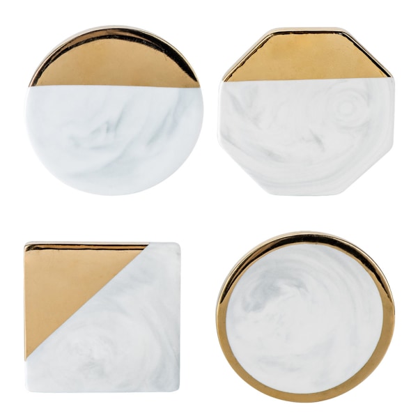 Guld Marmor Underlägg Keramiska Underlägg Te Kopp Pad Bord Mat