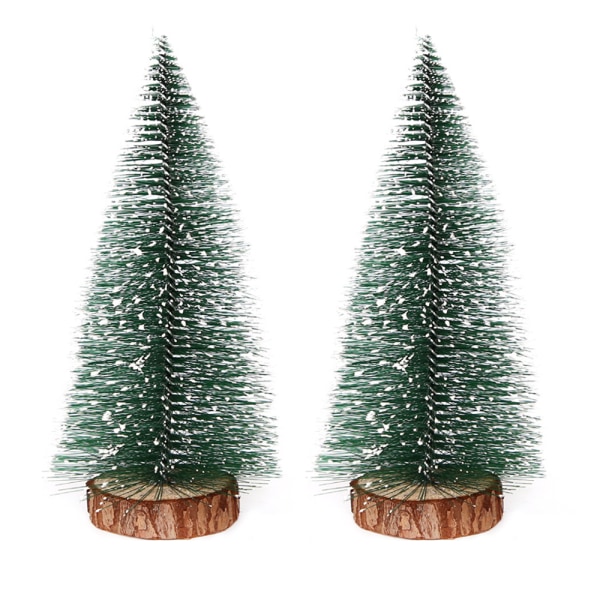 Mini Christmas Trees, Trees with Wood Base, Xmas Tabletop Trees
