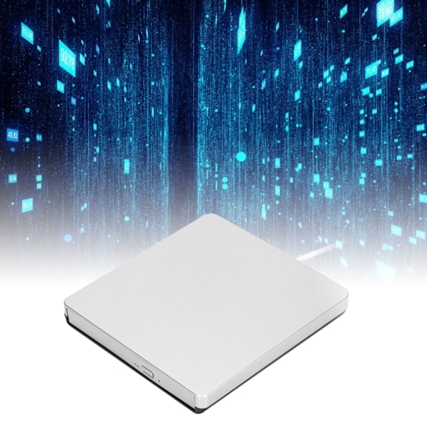 Extern DVD-enhet USB2.0 Portabel DVD-spelare för Windows XP/ Wind10/ Vista/7/Linux/OS X Silver