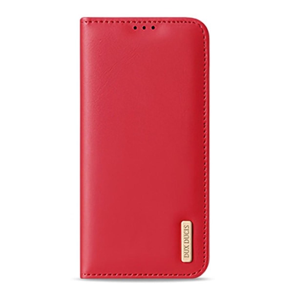DUX DUCIS Samsung Galaxy S22 Ultra Fodral HIVO Äkta Läder Röd
