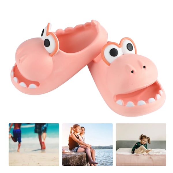Barn Söta Tecknade Dinosaurieformade Sandaler med Öppen Tå Pojkar Flickor Mjuka EVA Tjocksulade Tofflor Slides 180 Inre Längd 17 cm 26‑27 Gul