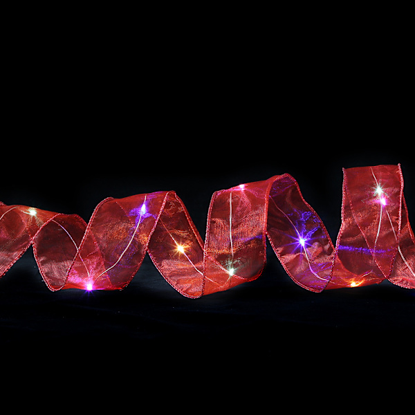 Christmas Lights, RED Mesh Double Layer Lights with Xmas Tree