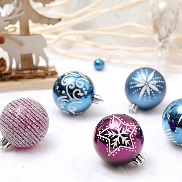 24pcs Christmas Ball Ornament,2.4" Shatterproof Assorted