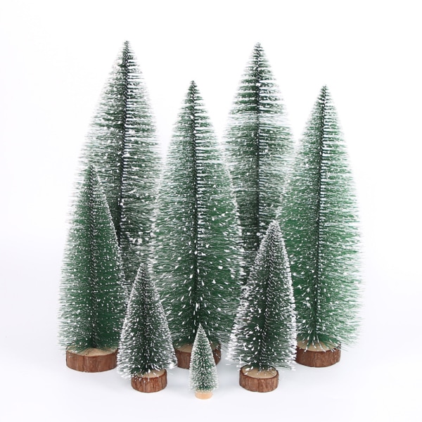 Mini Christmas Trees, Trees with Wood Base, Xmas Tabletop Trees