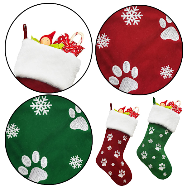 Christmas Buffalo Plaid Stocking Decorations with Plush Cuff