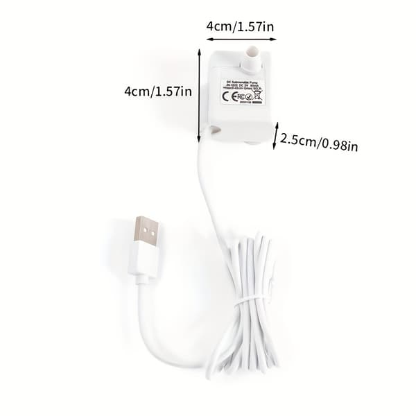 1 st USB-driven drickfontänpump för katt, 36V lågspännings-tillbehör för husdjursvattendispenser med flödesregleringsventil