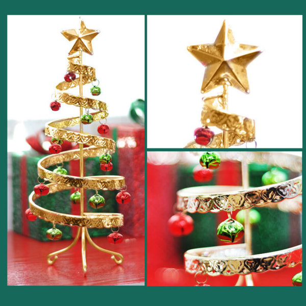 Tabletop Spiral Gems Christmas Tree - metal Table Top Tree -