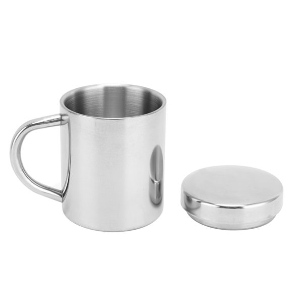 Te-kopp Bärbar 304 Rostfritt Stål Vattenkopp med Lock Handtag