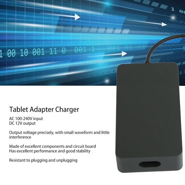 Tablet Adapter Laddare DC 12V 2.58A Utgång Tablet AC Strömadapter 1625 för Microsoft Pro 3 4 5 2017 100‑240V EU-kontakt